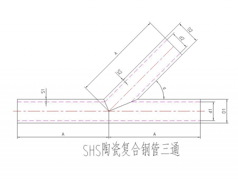 SHS陶瓷復(fù)合鋼管三通